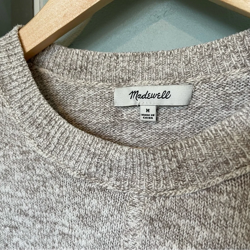 Madewell Tie Front Short Sleeve Sweater M - Picture 4 of 9